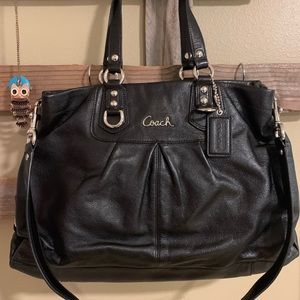 Black Leather Coach Shoulder Bag